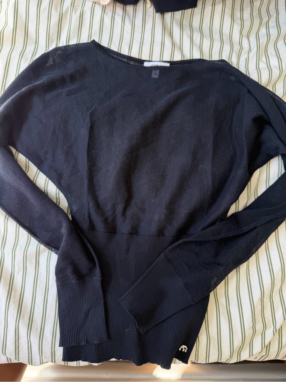 Miaou Black Scoop-Neck Long-Sleeve Sweater